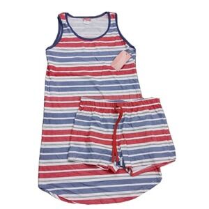 NWT Be Yourself Women's Sleep Shirt & Short Stripe Set Medium